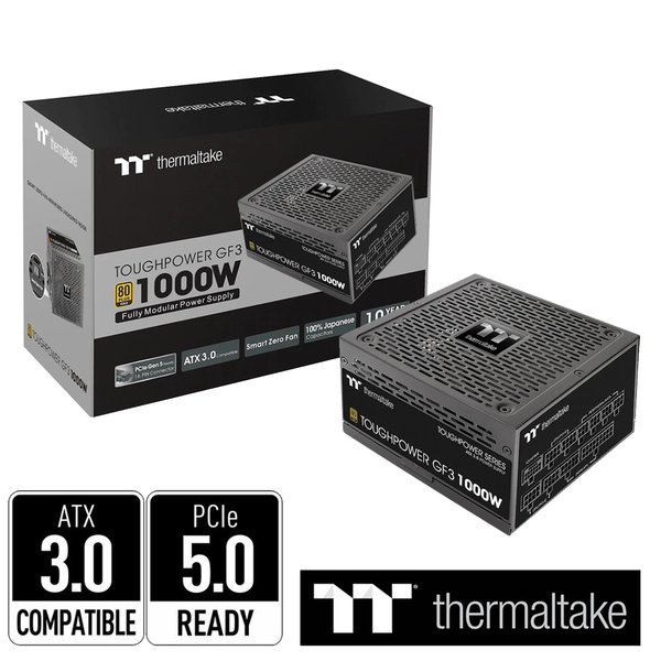 Thermaltake Toughpower GF3 1000W Native Pcie Gen 5.0 ATX3.0 80 Plus Gold Fully Modular Power Supply - Special Offer
