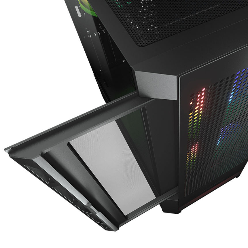 Cougar Airface RGB Mid Tower Black Case Tempered Glass Side 3xARGB Fans ...