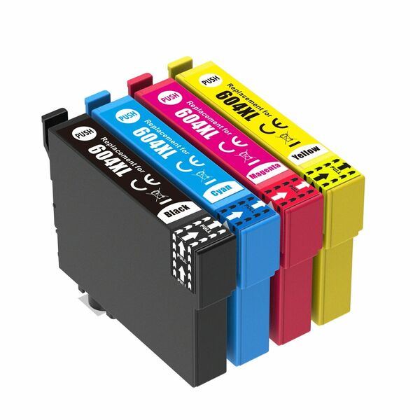 Generic Inks Compatible Ink Cartridge set 604 XL 1x Yellow 12ml, 1x Cyan 12ml,1x Magenta 12ml, 1x Black 18.2ml - Full Kit - Pineapple Compatible