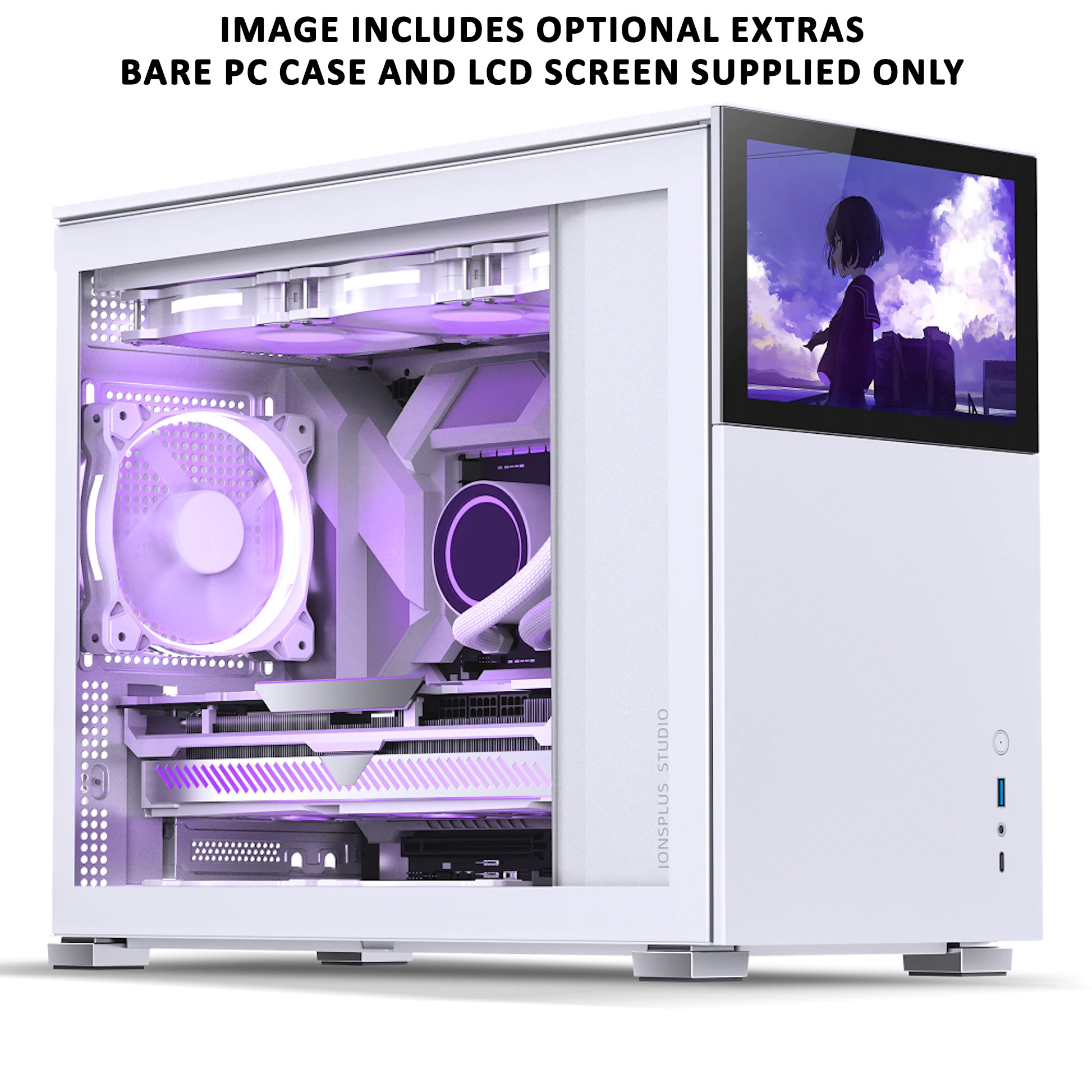 JonsBo D31 Standard With Screen Micro ATX PC Case White, Tempered