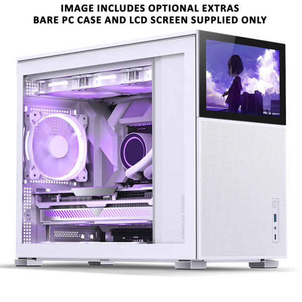 JonsBo D31 Mesh Screen - Micro ATX PC Case – White, Tempered Glass