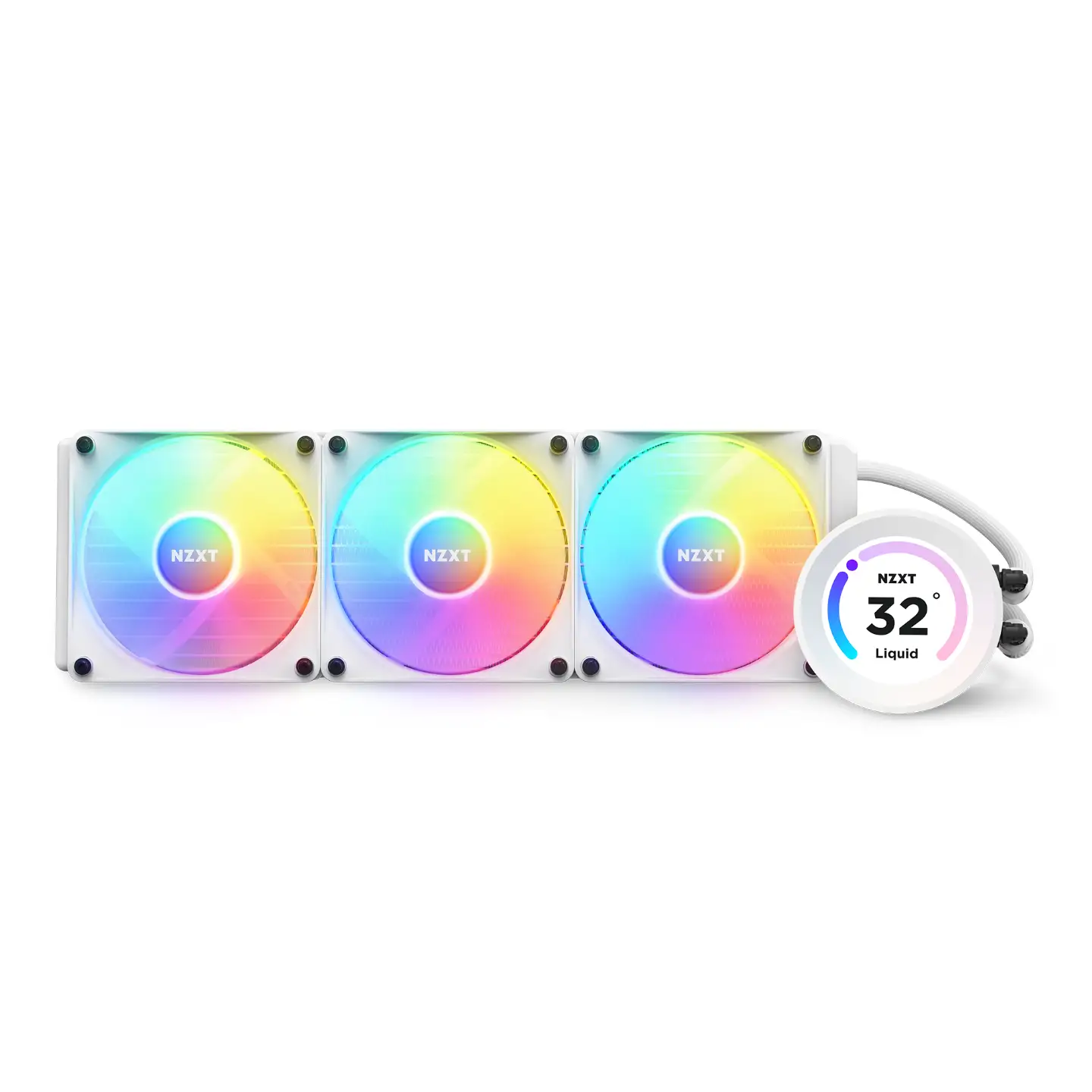 NZXT Kraken Elite 360 White RGB Fans AIO Cooler Falcon Computers