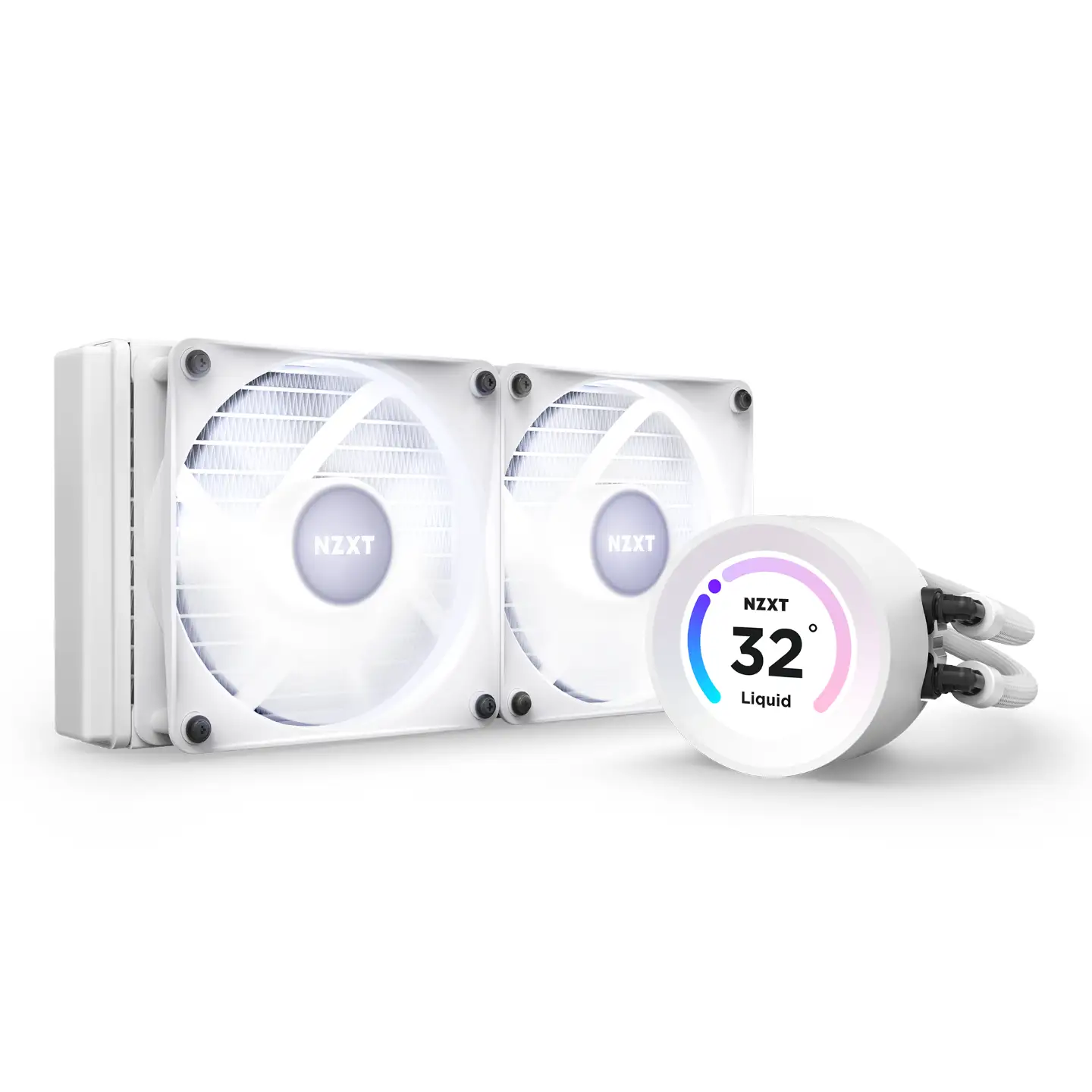 NZXT Kraken Elite 240 White RGB Fans AIO Cooler Falcon Computers