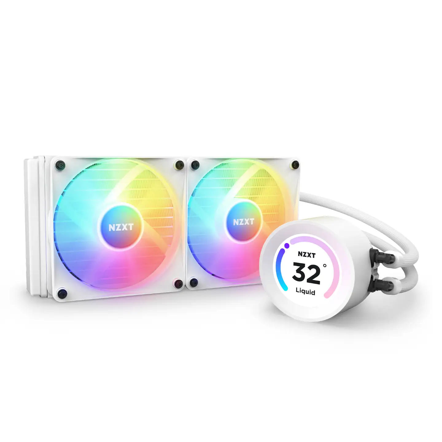 NZXT Kraken Elite 240 White RGB Fans AIO Cooler Falcon Computers