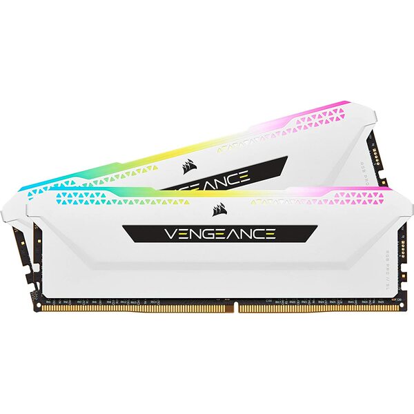 Corsair Vengeance RGB Pro SL 32GB Kit (2 x 16GB), DDR4, 3600MHz (PC4-28800), CL18, XMP 2.0, White