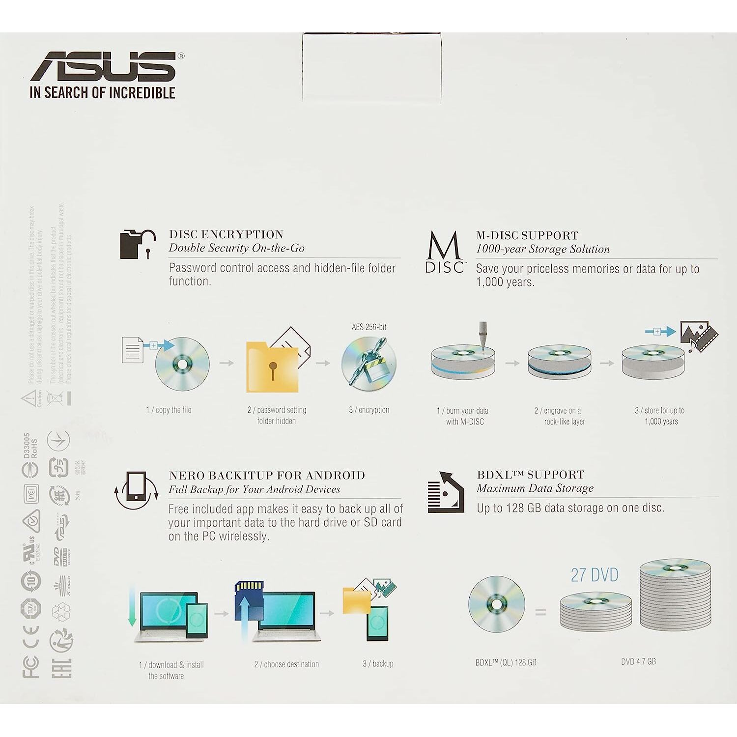 ASUS Blu-Ray Combo, 12x, SATA, BDXL + M-Disc Support