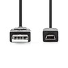 NEDIS USB 2.0 USB-A Male to USB Mini-B 5 pin Male, 5.5W, 480 Mbps, 2meters, Black - Retail Packaged Image