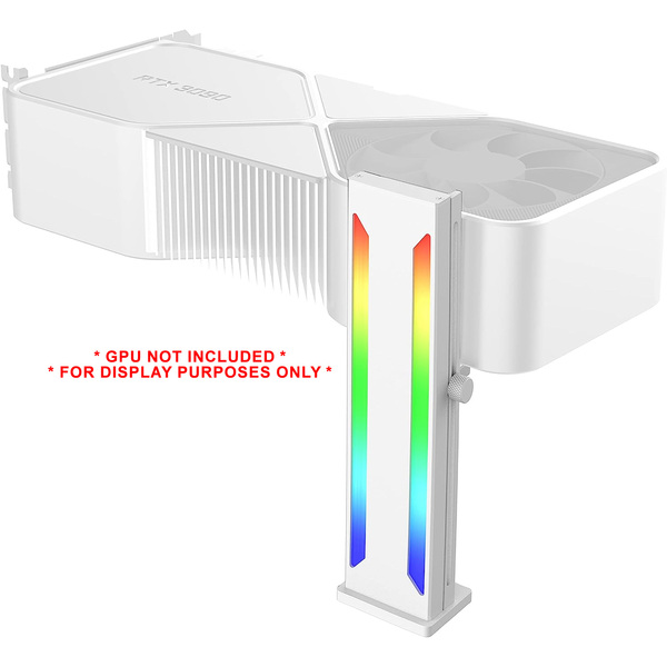 Generic White RGB Graphics Card GPU Support Bracket, 5V 3PIN ARGB LED, Anodized  Aluminum