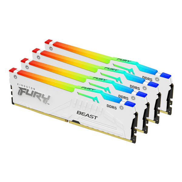 Kingston 128Gb DDR5 5600Mhz - Fury Beast RGB Memory Module Kit  - 4 X 32Gb
