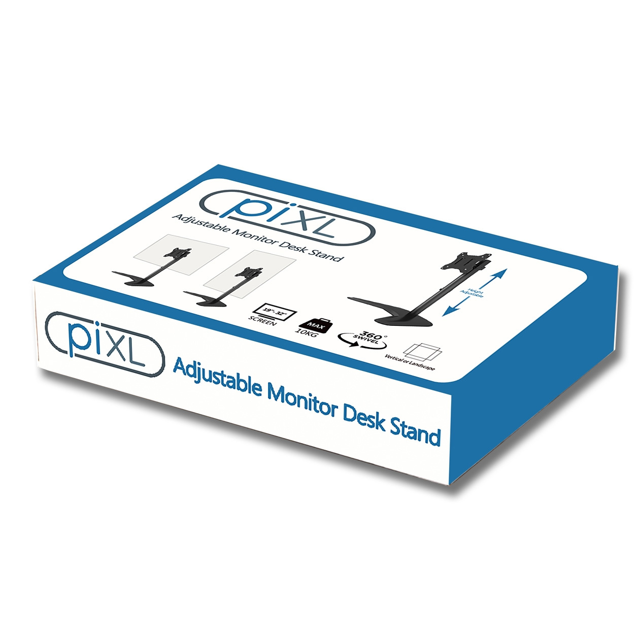 PixL Single Monitor Arm Desk Stand, For Screens up to 32``, Max Weight