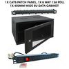 JEDEL 6U 450MM WALL MOUNTABLE DATA CABINET+PDU+PATCH PANEL PREBUILT READY Image