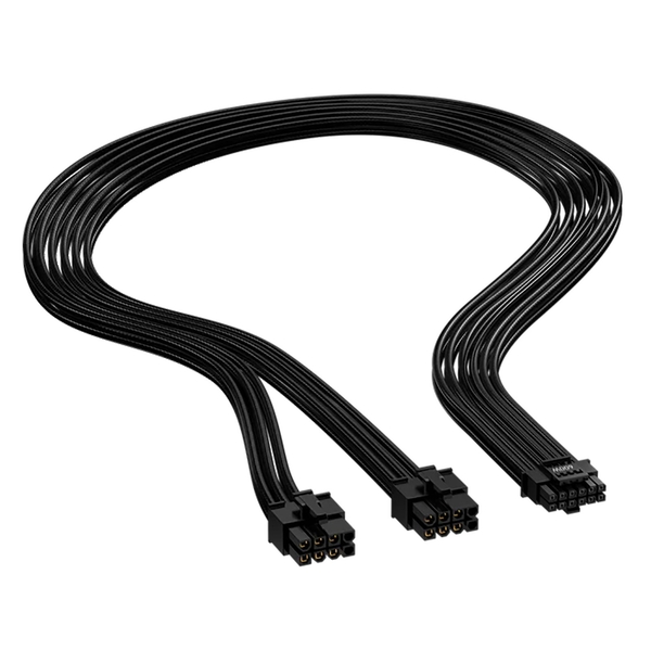 ANTEC 12VHPWR 2 x 8pin to 16-PIN (12+4) 600w, PCIE 5.0 Cable for Signature Power Supplies