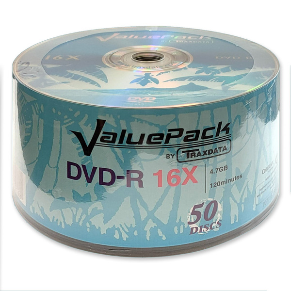 Traxdata Valuepack DVD-R Blue Edtition 16x By Traxdata (50 pack)